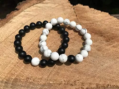 Vista 2 de Precious-GEMS Joyería Howlite Onyx Negro Mate