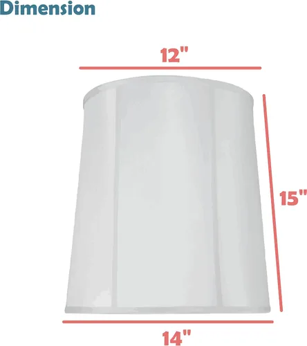 Vista 4 de Aspen Creative 35040 - Pantalla de araña blanca cosida a mano, tela de lino, 12 pulgadas superior x 14 pulgadas inferior x 15 pulgadas inclinada