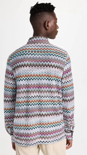 Vista 3 de Missoni Camicia - Camisa de manga larga para hombre, multicolor en zig zag, nulo, Multicolor Zig Zag