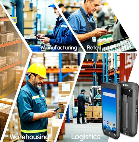 Vista 8 de Rayoungtek Robusto Android escáner de código de barras portátil computadora móvil 1D 2D QR Code NFC lector IP66 4G WiFi 6.0 "pantalla táctil