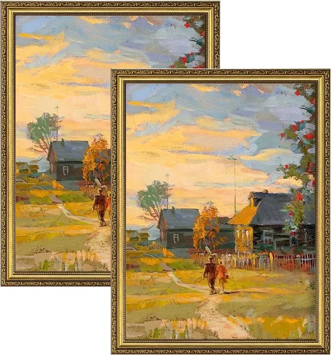 Vista 52 de eletecpro 8x10 Vintage Picture Frame, Glass Cover, Gold, 2-Pack Dorado