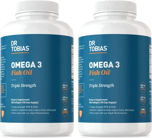 Vista 12 de Dr. Tobias Omega 3 Aceite de Pescado, 2000 mg Fuerza Triple con 800 mg EPA 600 mg DHA Por Porción, Suplementos de Aceite de Pescado Omega 3