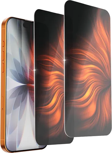 Vista 10 de Paquete de 2 protectores de pantalla de privacidad para iPhone 11 Pro Max/XS Max, vidrio templado antiespía, efecto espejo colorido degradado