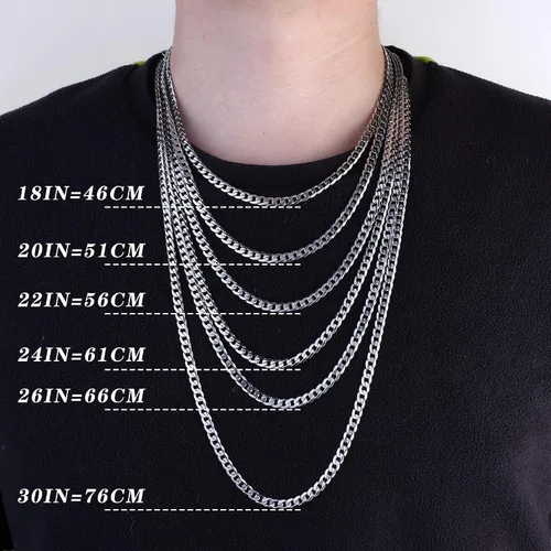 Vista 6 de Milacolato Collar de cruz de plata de ley 925 para hombres y mujeres con acero inoxidable corte de diamante, cadena de eslabones cubanos delicado