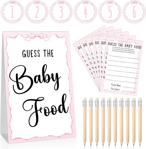 Vista 10 de Jutom Juego de 67 piezas para baby shower, Boho Guess The Baby Food Game