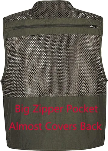 Vista 3 de Chaleco Flygo para hombre, para pesca, trabajo, safari, viaje de reportajes o para actividades al aire libre en verano, con bolsillos