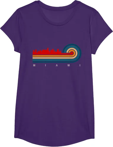 Vista 13 de Camiseta Retro City of Miami Florida, Negro