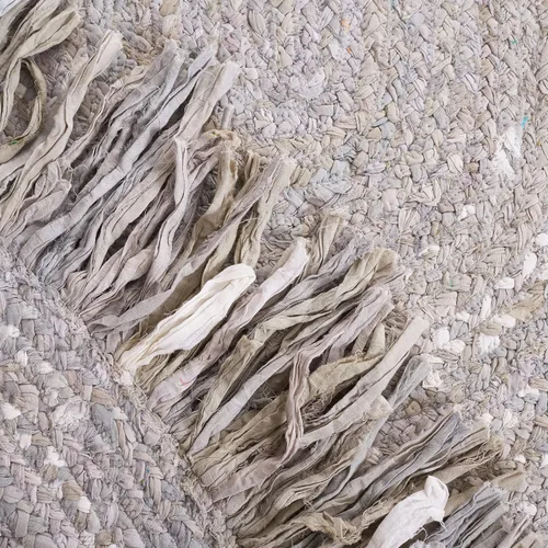 Vista 6 de SAFAVIEH Alfombra de la Colección Trenzada - 4' x 6' Ovalada, Gris Claro, Hecha a Mano Boho con Flecos de Algodón Reversible, Ideal para Áreas