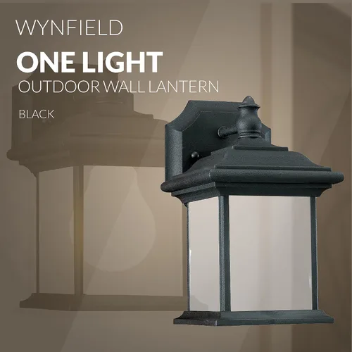 Vista 5 de Sea Gull Lighting Generation 89101-12 - Farol de pared transitorio para exteriores de Seagull-Wynfield Collection en acabado negro, 10 pulgadas