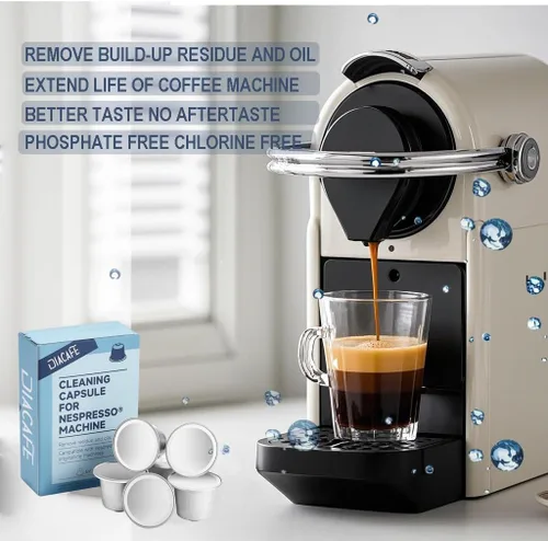 Vista 2 de Cápsula de limpieza compatible con máquina Nespresso, 6 cápsulas de limpieza para cafetera Nespresso Originaline, solución de descalcificación
