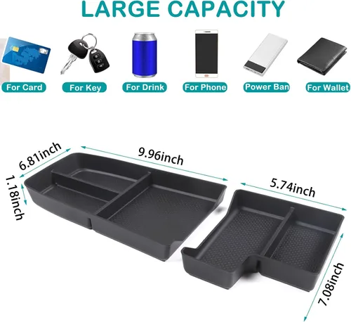 Vista 5 de Caja de almacenamiento para auto compatible con BMW X1 U11 2023 2024 2025 bandeja organizadora de consola inferior, caja de almacenamiento TPE