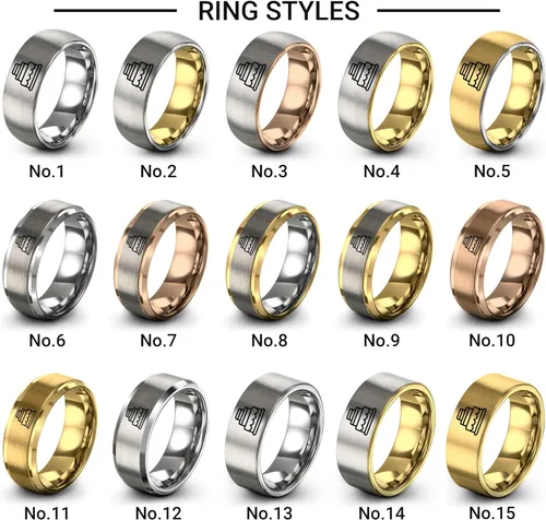 Vista 4 de Regalo para novia Anillo de pastel de boda 0.315 in grabado personalizado Oro rosa amarillo plata Aniversario de boda Banda Hombres Mujeres