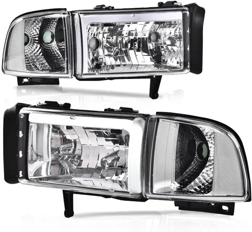 Vista 10 de PIT66 Conjunto de faros LED para Dodge Ram 1500 2500 3500 1994-2002 Reflector ámbar con carcasa negra