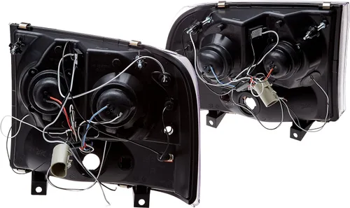 Vista 2 de Luces principales LED proyección halo Ford F250 F350, Negro