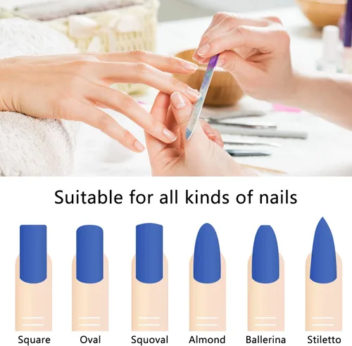 Vista 6 de Mudder Paquete de 5 limas de uñas de cristal con estuche para mujer, lima de uñas de cristal de doble cara para uñas naturales, cuidado de manicura