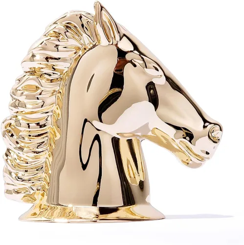 Vista 7 de Botellas de perfume vacías con spray de vidrio transparente recargable con tapa de botella de cabeza de caballo de metal dorado, botella atomizadora