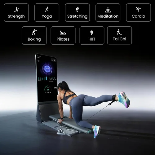 Vista 5 de AEKE Sistema inteligente de gimnasio en casa - Espejo de fitness K1: máquina de fitness todo en uno con IA para entrenamiento de fuerza de cuerpo