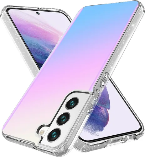 Vista 10 de Funda compatible con Samsung Galaxy S23, con purpurina brillante láser azul rosa ultra transparente a prueba de golpes para Samsung Galaxy S23