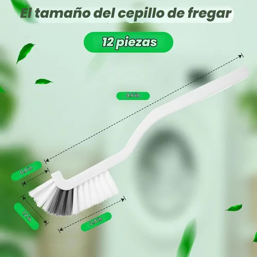 Vista 2 de Yinkin 12 cepillos de limpieza de cocina, pequeños, de ángulo recto, mini