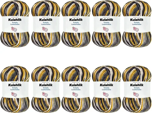 Vista 98 de Hilo acrílico de 8.82 oz (5 x 1.76 oz) para tejer, hilo de hilo degradado colorido, 5 rollos de madejas, perfecto para cualquier proyecto de 06