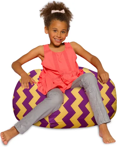 Vista 25 de Posh Beanbags - Sillón puff XL, 48 pulgadas, tela de lona para colorear - Mundo divertido Azul Rey Sólido