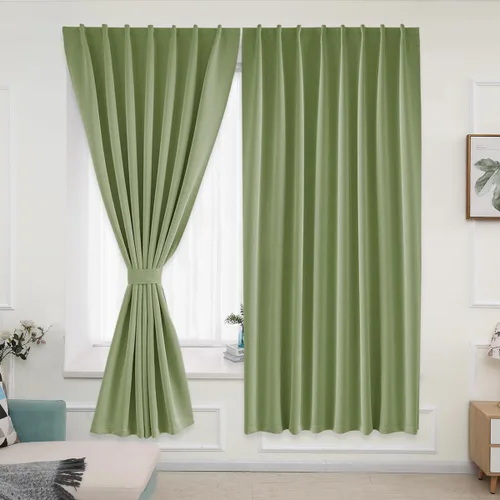 Vista 35 de Muamar Cortinas opacas sin taladro, paneles de cortina para ventana fáciles de instalar, juego de 2 paneles de cortinas portátiles para dormitorio