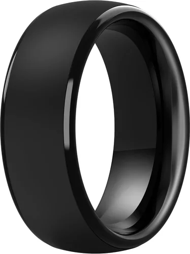 Vista 8 de ThunderFit Anillos de silicona para hombres, bandas de boda de goma con Pack A: Negro carbón