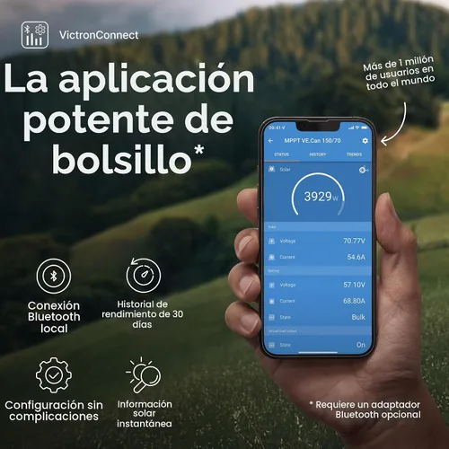 Vista 8 de Victron Energy BlueSolar MPPT Controlador de carga solar - Controladores de carga para paneles solares - 150V, 35 amperios, 12/24/36/48 voltios