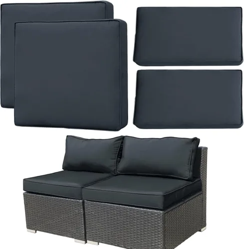 Vista 11 de [Usado] 4 Fundas de Cojines de Patio de Repuesto, Fundas de Cojines de Asiento de Patio al Aire Libre Fundas de Muebles de Sofá, Fundas Impermeables