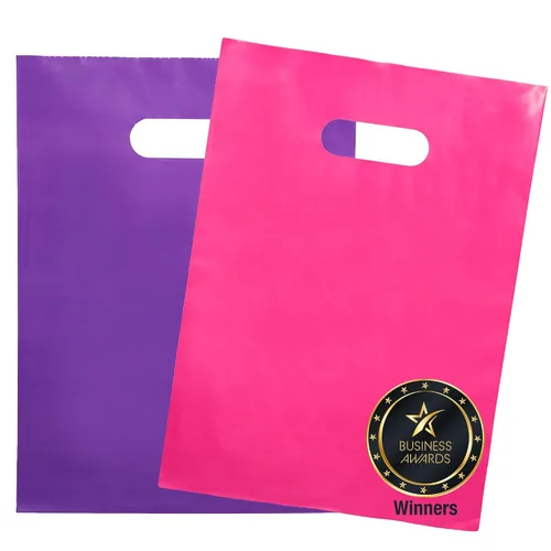Vista 9 de Choice Marts 100 bolsas de plástico negras con asas – 12 x 15 pulgadas, bolsas de venta al por menor negras brillantes de 2 mil de grosor adecuadas