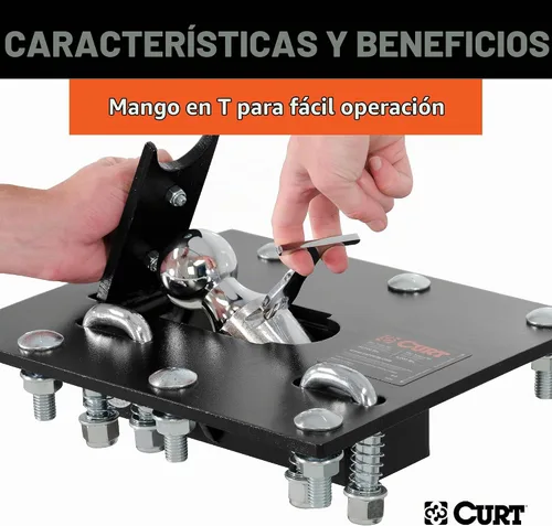 Vista 6 de CURT 61052 enganche de cuello de ganso con bola plegable de sobremesa