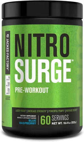Vista 24 de Jacked Factory NITROSURGE Suplemento Pre Entrenamiento - Energía Sin Límites, Ganancias Instantáneas de Fuerza, Enfoque Claro, Bombeos Intensos