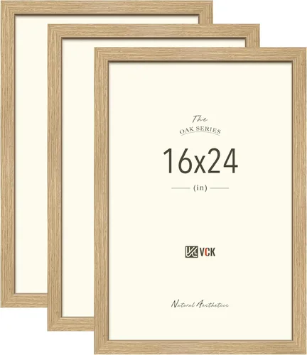 Vista 27 de VCK Juego de 3 portarretratos de 8 x 10 pulgadas, roble negro, textura natural, exclusivo marco de madera, exhibición de mesa o colgar en la pared