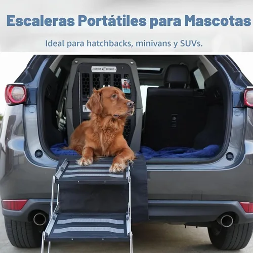 Vista 2 de TRIXIE Escalones plegables de aluminio para mascotas para perros de hasta 165 libras ajustables de 19.5 a 27.5 pulgadas