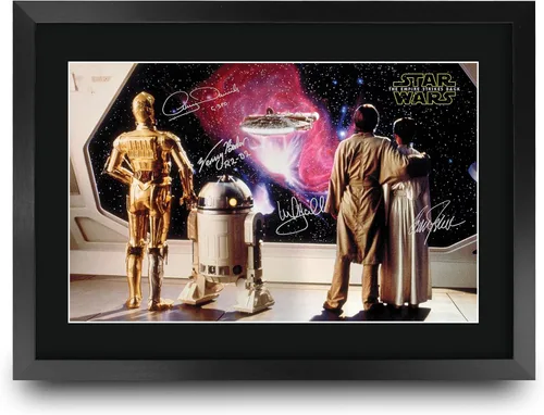 Vista 30 de HWC Trading Star Wars Episodio 1 La Amenaza Fantasma Regalos Presentación Impresa Autografiada Montaje para Fans de Recuerdos de Películas - 16" x