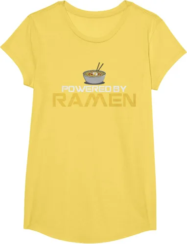Vista 37 de Camiseta de fideos de anime japoneses Powered By Ramen, Negro, S