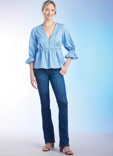 Vista 9 de Simplicity Misses' - Paquete de patrón de costura con cuello en V, código S9748, tallas 6-8-10-12-14, multicolor