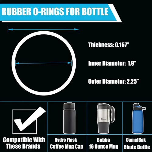 Vista 3 de Greant 6 piezas de juntas tóricas de repuesto para tapa Hydroflask, sello de goma para tapas de café de boca ancha Hydro Flask, junta de tapa