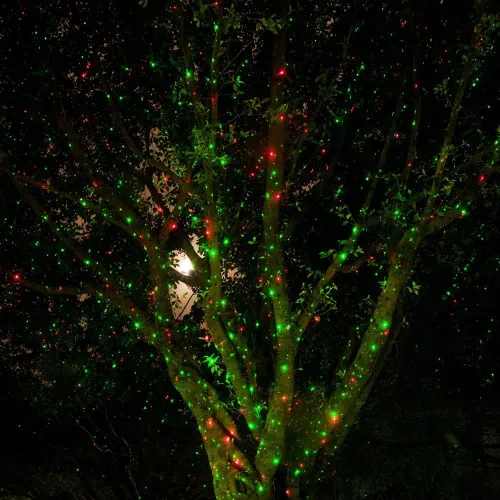 Vista 3 de Poeland Luces de jardín con láser en movimiento Luces de Navidad Proyector de estrellas para el hogar y el jardín