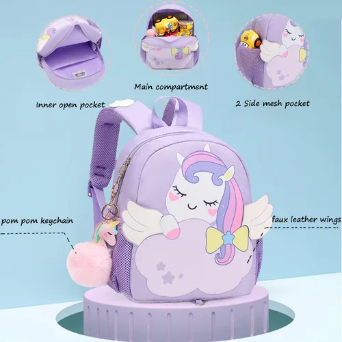 Vista 4 de Jumpopack Mochila para niños y niñas, mochila de jardín de infantes, mochila preescolar, mochila para niños, mochila con correa de seguridad