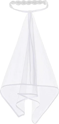 Vista 6 de Diadema de novia con velo despedida de soltera velo de boda diadema de cristal para mujer
