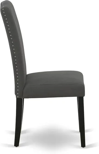 Vista 7 de East West Furniture ESEN3-BCH-20 - Juego de mesa y sillas de cocina de 3 piezas contiene una mesa redonda de comedor con pedestal y 2 sillas Parsons