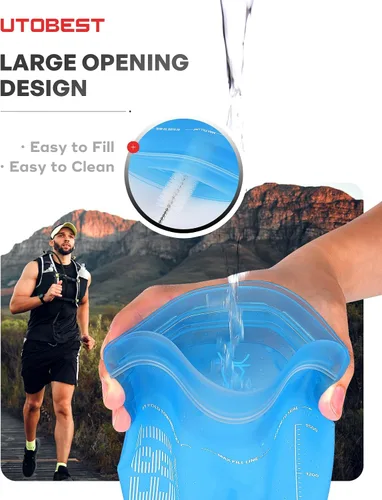 Vista 5 de UTOBEST Vejiga de hidratación, vejiga de agua de TPU, bolsa de agua para mochila de senderismo, sin BPA, apertura amplia, a prueba de fugas
