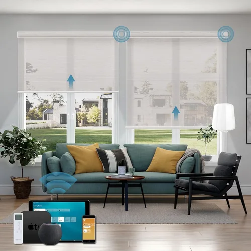 Vista 46 de Cortinas enrollables inteligentes de filtrado de luz motorizadas compatibles con HomeKit, persianas inteligentes para ventanas con 1% de apertura