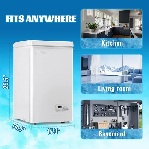 Vista 6 de DEMULLER 2.0 CU.FT Small Deep Freezer with Electronic Panel White Blanco