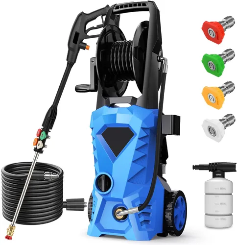 Vista 9 de 5000PSI Lavadora a Presión Eléctrica - Nueva Lavadora de 2025 con Carrete de Manguera de Lavadora a Presión de 33 pies Actualizado, Caño de Espuma