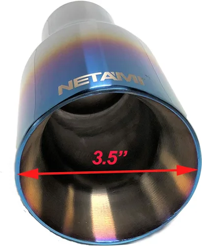 Vista 2 de NETAMI NT-2379 Punta de escape de acero inoxidable de doble pared soldada con azul quemado