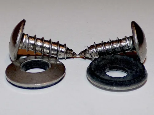 Vista 2 de Liphontcta Corvette C1 Thru C8 - Tornillos para placa de matrícula de cabeza ancha, 8 unidades, acero inoxidable