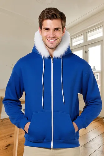 Vista 5 de Emisorn Adult Blue Jacket Pullover Hoodie Coat Zipper Sweatshirts Halloween Cosplay Adult Plush Costume Outwear Tops Unisex