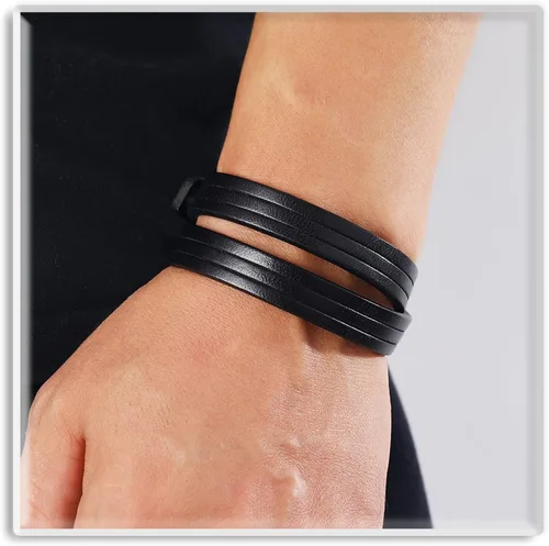 Vista 5 de Xusamss Pulsera de joyería punk retro multi capa cuero brazalete brazalete